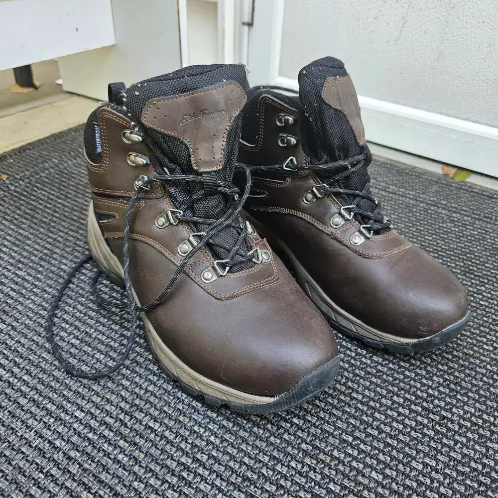 Eddie Bauer Everett Men’s Size 10 Brown Leather Waterproof Hiking Boots
